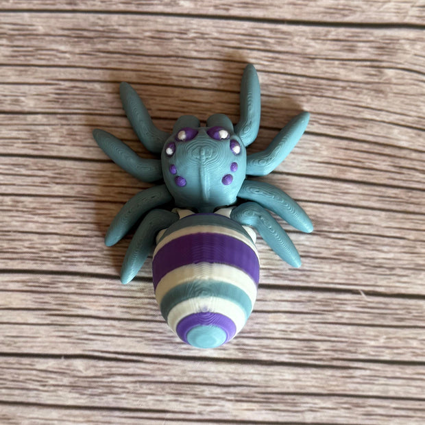 Mini Articulated Egg Spider 3D Printed Figurine – Cute Pastel Arachnid, Unique Spider Decor, Fun Spring Collectible, Quirky Holiday Gift