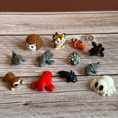 Articulated Micro 3D Printed Animals Choice of 3 Bundle – Miniature Posable Creatures, Tiny Animal Set, Cute Fidget Toys, Unique Gift Idea