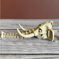 Elephant Skull 3D Printed Keychain – Articulated Trunk, Unique Bone Design, Wildlife Gift, Gothic Accessory, Anatomical Charm
