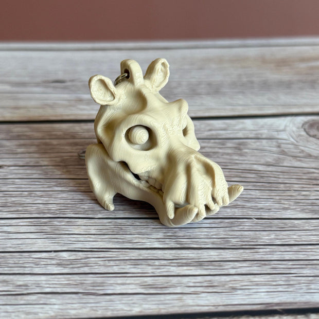 Hippo Skull 3D Printed Keychain – Unique Animal Bone Design, Wildlife Lover Gift, Cool Anatomical Charm, Gothic Accessory