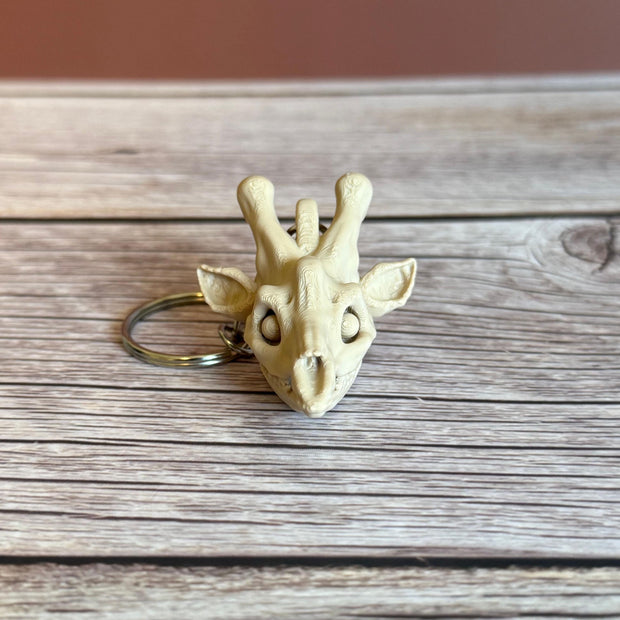 Giraffe Skull 3D Printed Keychain – Unique Animal Bone Design, Wildlife Lover Gift, Gothic Charm, Cool Anatomical Accessory