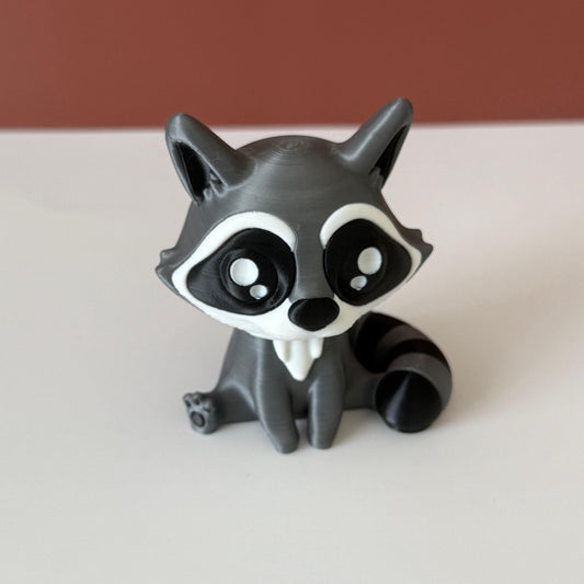 Articulated Raccoon Clicker | 3D Printed Fidget Toy | Silent or Clicky Switch | Raccoon Lover Gift