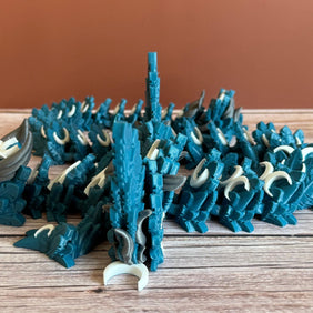 Articulated 26in Lunar Winged Dragon 3D Printed Toy – Large Posable Fantasy Dragon, Celestial Creature, Mythical Display Collectible