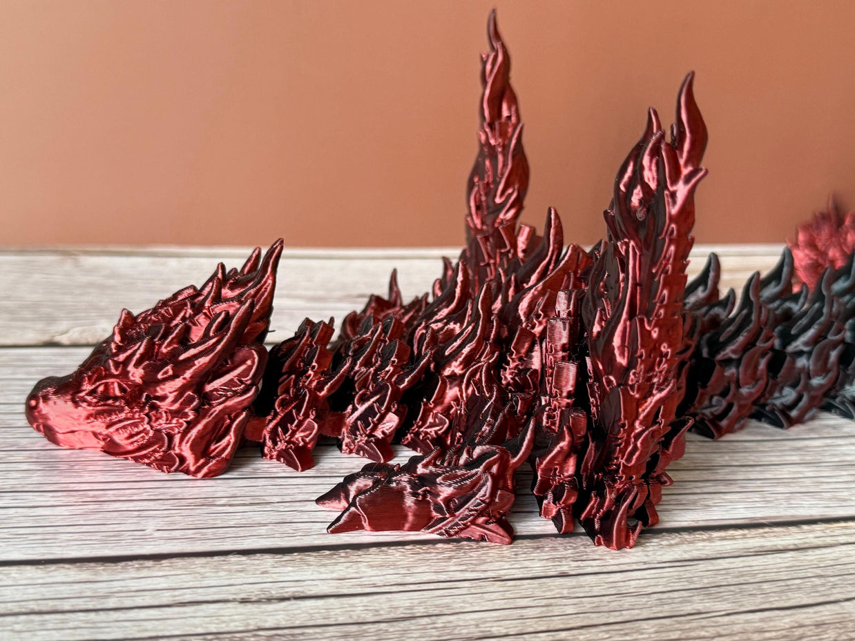 Articulated 19.5in Phoenix Dragon 3D Printed Toy – Fiery Fantasy Creature, Posable Mythical Decor, Unique Dragon Gift