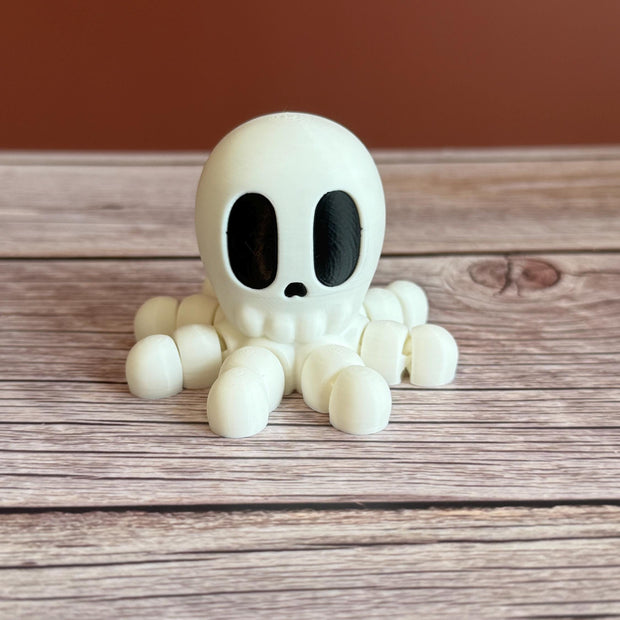 Skeleton Octopus 3D Print | Spooky Sea Creature Decor | Bone Octopus Toy