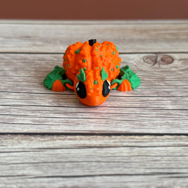 Articulated 3D Printed Pumpkin Turtle | Halloween Turtle Toy | Spooky Fall Decor