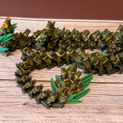 27.5in Articulated Bamboo Dragon – 3D Printed Posable Nature Dragon Toy