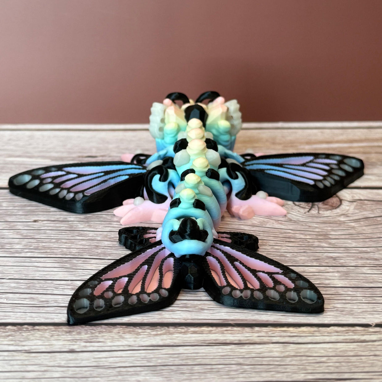 7in Glow-in-the-Dark Butterfly Dragon – 3D Printed Articulated Fantasy Toy