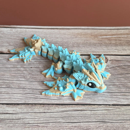 8in Articulated Tiny Ocean Wyvern – 3D Printed Sea Dragon Fidget Toy