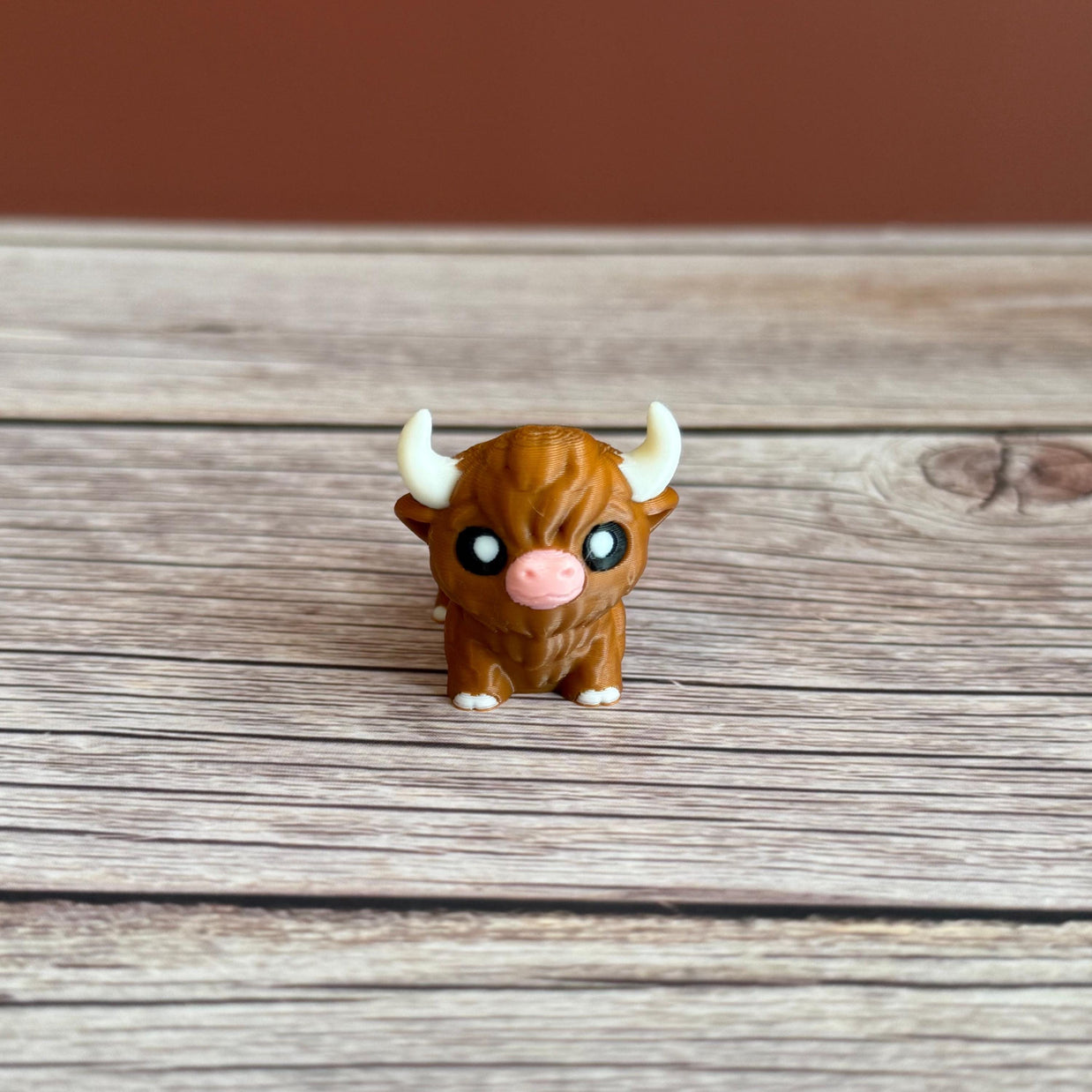 Mini 3D Printed Articulated Highland Cow – Cute Scottish Cow Toy