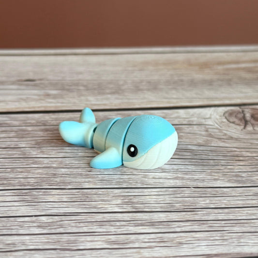 Mini Articulated Whale – 3D Printed Cute Ocean Fidget Toy