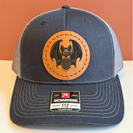 Vampire Bat Blood Bag Patch Hat – Hand Sewn Leatherette Patch Snapback – Gothic Halloween Hat – Bat Trucker Cap