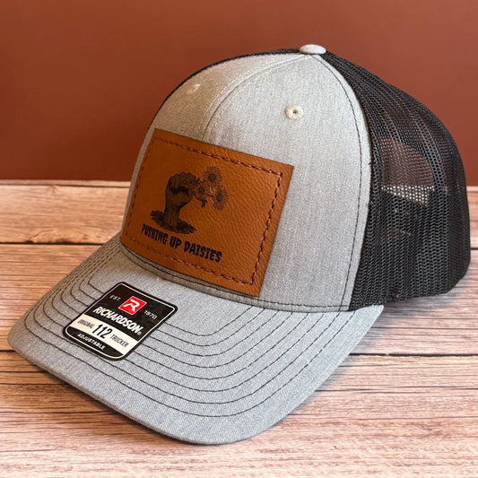 Pushing Up Daisies Hat – Zombie Hand Leatherette Patch Snapback – Horror Trucker Hat – Gothic Dead Funny Hat