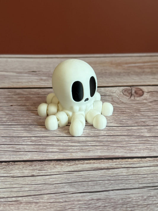 Skeleton Octopus 3D Print | Spooky Sea Creature Decor | Bone Octopus Toy