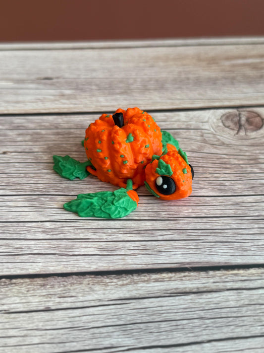 Articulated 3D Printed Pumpkin Turtle | Halloween Turtle Toy | Spooky Fall Decor