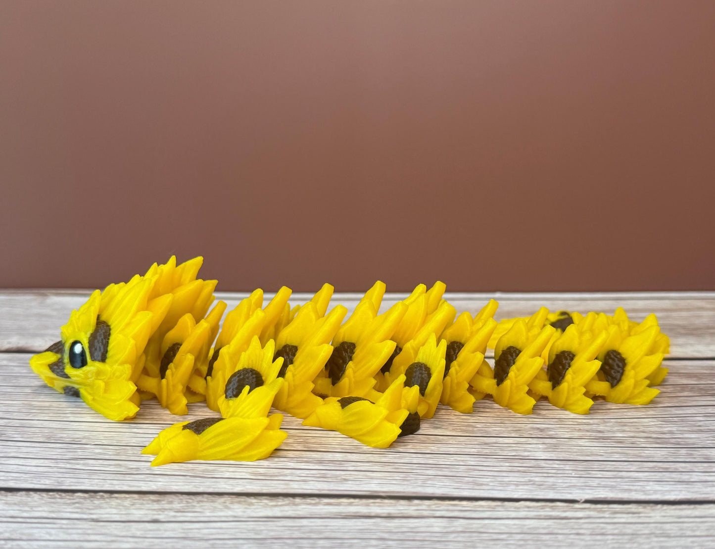 11" Baby Sunflower Dragon | 3D Printed Articulated Fantasy Figure | Floral Dragon Gift