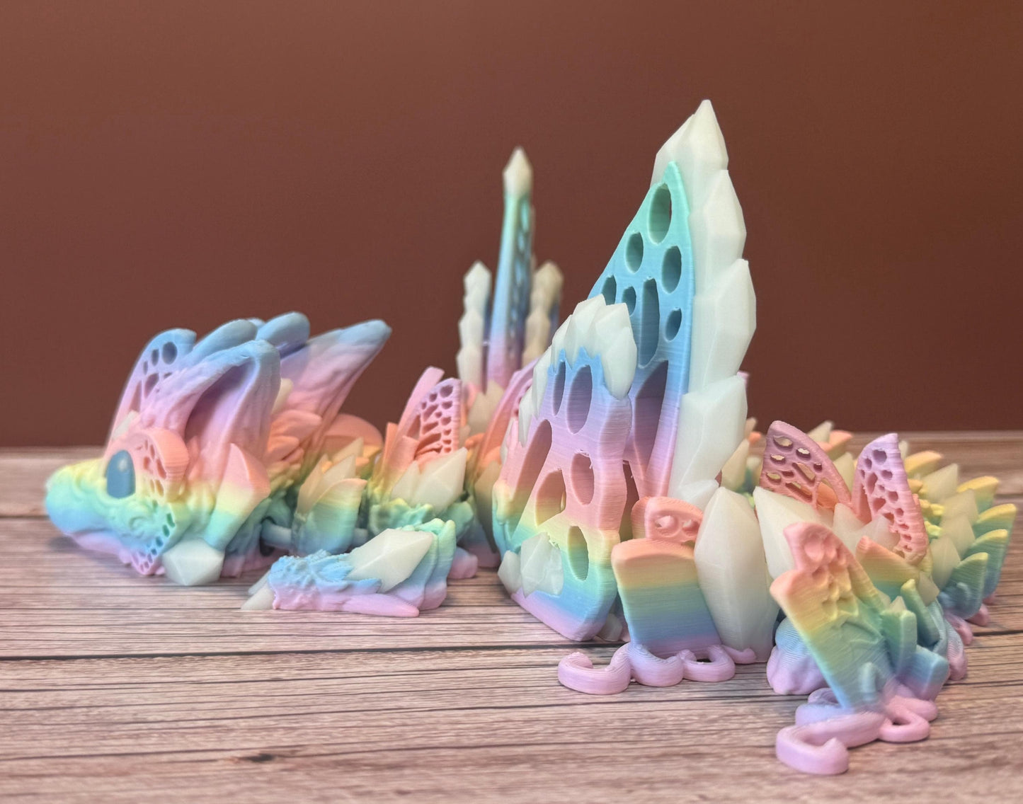 12.5" Baby Glow-in-the-Dark Fae Wolf Dragon – 3D Printed Fantasy Creature Toy