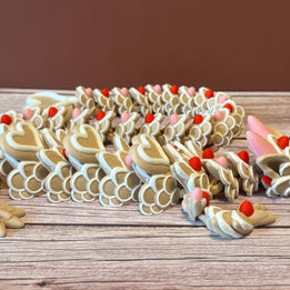 26.5in Articulated Cookie Heart Dragon – 3D Printed Sweet Fantasy Dragon Toy