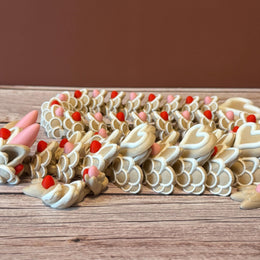 26.5in Articulated Cookie Heart Dragon – 3D Printed Sweet Fantasy Dragon Toy