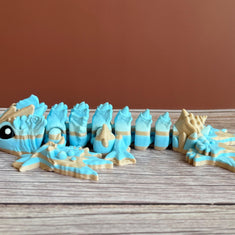8in Articulated Tiny Ocean Wyvern – 3D Printed Sea Dragon Fidget Toy