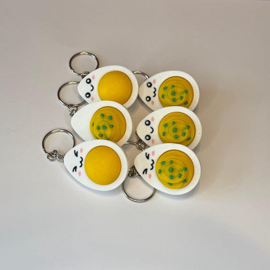 3D Printed Egg Clicker Keychain | Silent or Clicky | Hard Boiled or Deviled Egg Fidget