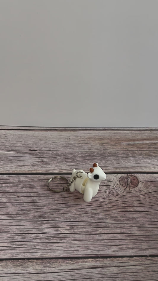 Articulated Goat 3D Printed Keychain – Flexible Farm Animal Keyring, Cute Goat Lover Gift, Fidget Toy, Unique Barnyard Accessory