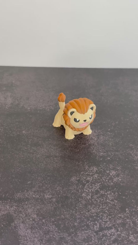 Articulated Mini Lion – 3D Printed Cute Jungle Animal Fidget Toy