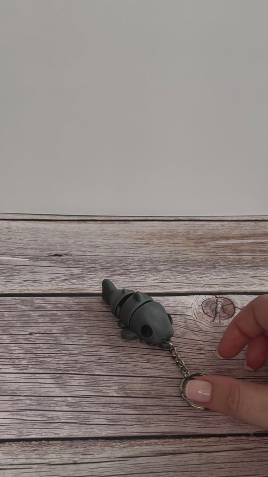 Articulated Catfish 3D Printed Keychain – Movable Fish Charm, Unique Aquatic Gift, Fun Fidget Toy, Fishing Lover Accessory