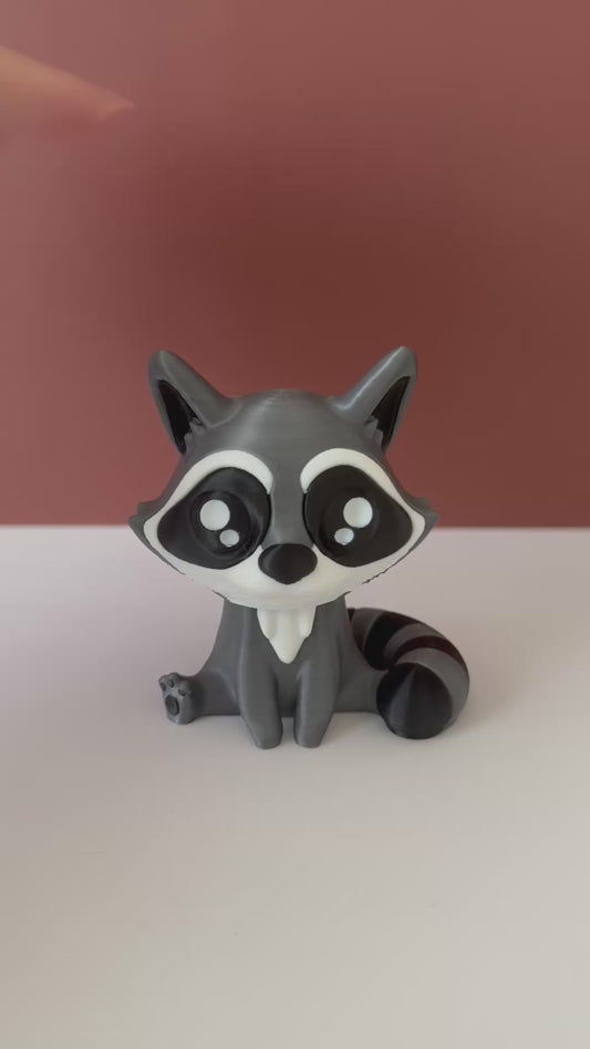 Articulated Raccoon Clicker | 3D Printed Fidget Toy | Silent or Clicky Switch | Raccoon Lover Gift