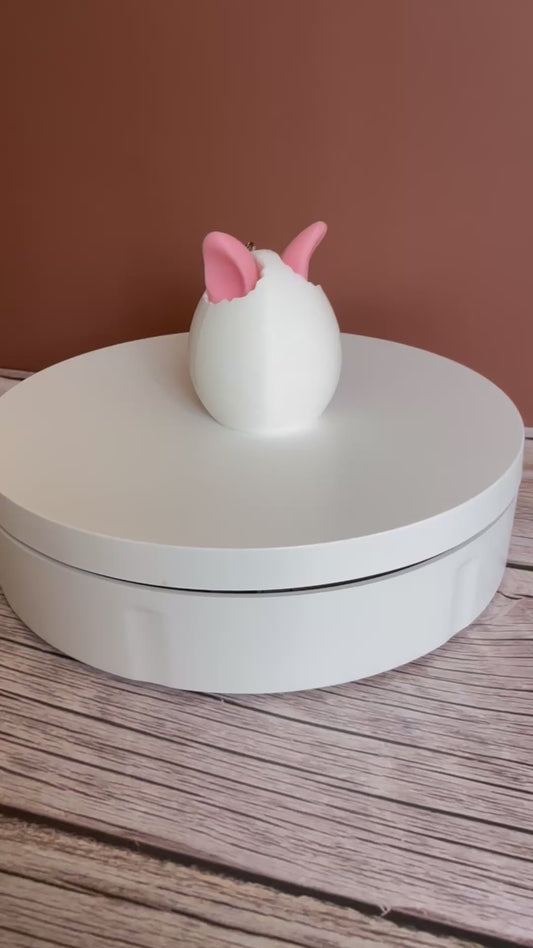 Bunny Egg 3D Printed Keychain – Cute Easter Keychain, Rabbit Lover Gift, Spring Accessory, Unique Easter Basket Stuffer