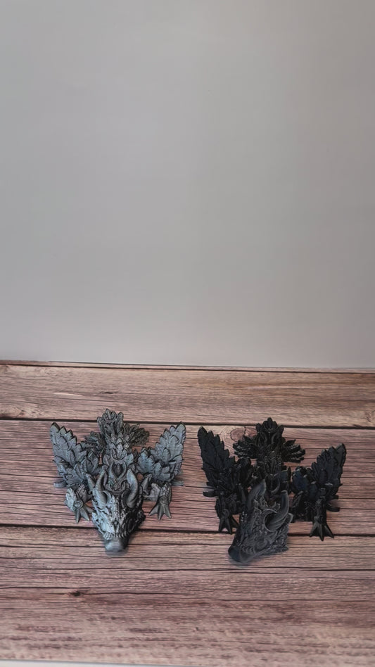 Articulated Lunar Wing Dragon Tadling 3D Printed Toy – Posable Fantasy Dragon, Celestial Creature Gift, Unique Fidget Collectible