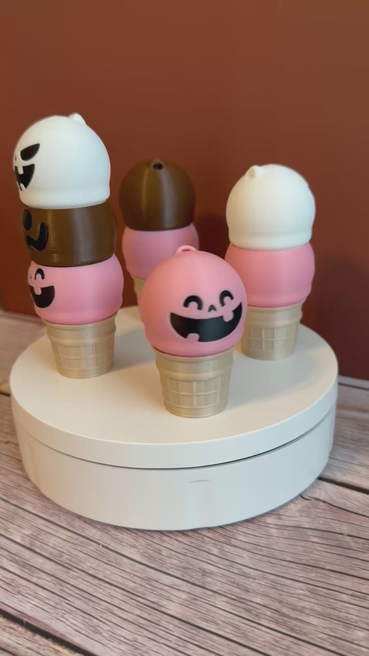 3D Printed Ice Cream Cone Keychain | Multi-Tier Scoop Option | Cute Summer Accessory