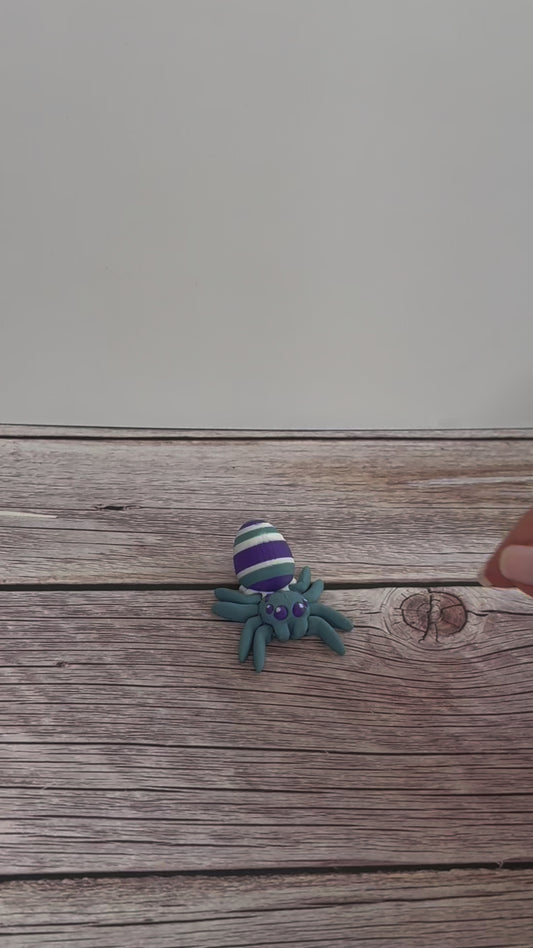 Mini Articulated Egg Spider 3D Printed Figurine – Cute Pastel Arachnid, Unique Spider Decor, Fun Spring Collectible, Quirky Holiday Gift