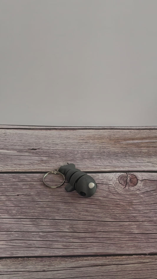 Articulated Narwhal 3D Printed Keychain – Flexible Ocean Keyring, Cute Sea Creature Gift, Fidget Toy, Unique Marine Life Accessory