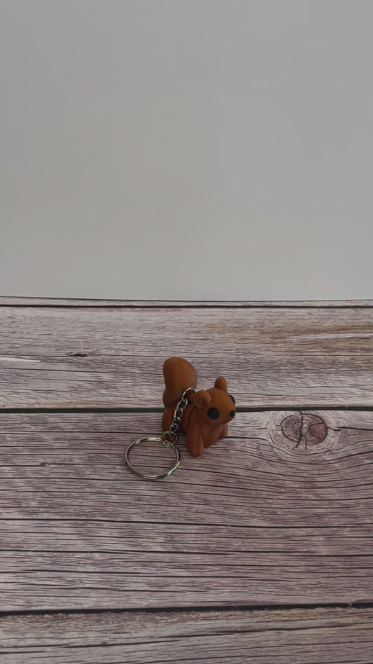 Articulated Squirrel 3D Printed Keychain – Movable Forest Animal, Cute Fidget Toy, Nature Lover Gift, Fun Woodland Charm