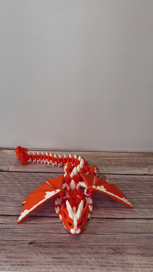 12.5" Cat Dragon – 3D Printed Fantasy Feline Dragon Figurine