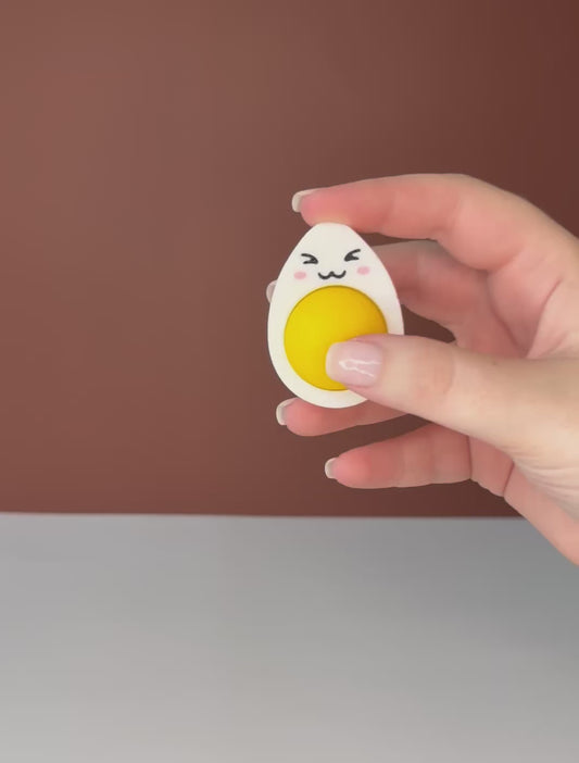 3D Printed Egg Clicker Keychain | Silent or Clicky | Hard Boiled or Deviled Egg Fidget
