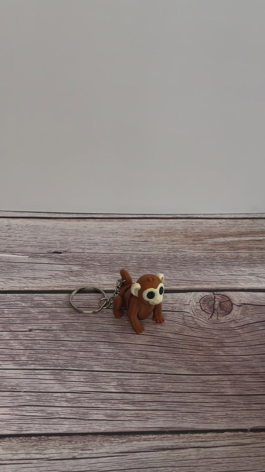 Articulated Monkey 3D Printed Keychain – Flexible Fidget Toy, Fun Animal Gift, Movable Monkey Charm, Unique Jungle Accessory