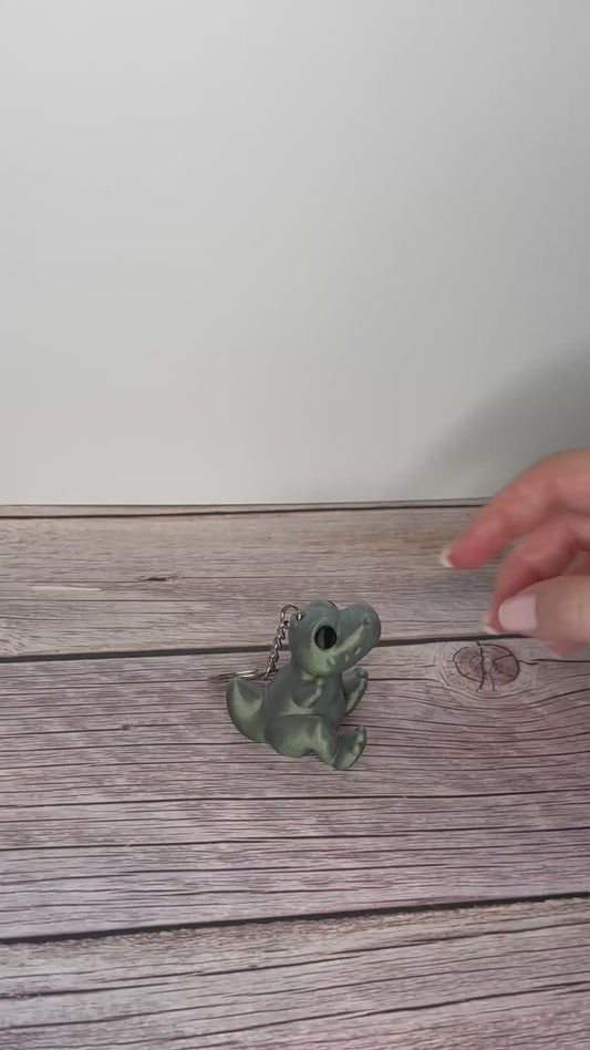 Cute T-Rex 3D Printed Keychain – Adorable Dinosaur Gift, Fun Jurassic Accessory, Unique Dino Lover Keychain, Prehistoric Charm