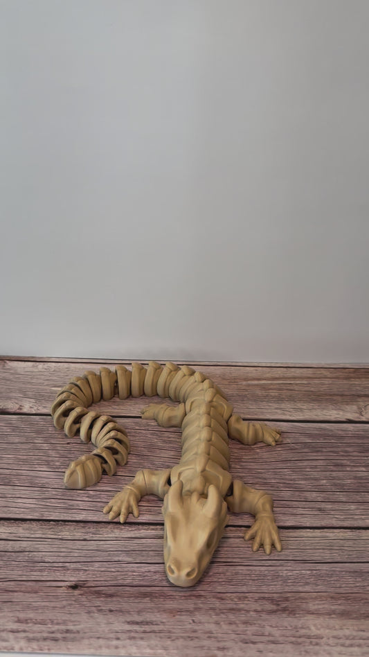Articulated 18in Bone Dragon 3D Printed Toy – Movable Skeletal Dragon, Fantasy Creature, Gothic Display Figure, Unique Gift