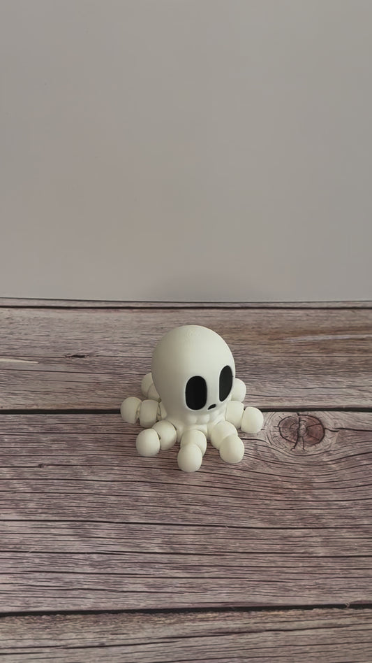 Skeleton Octopus 3D Print | Spooky Sea Creature Decor | Bone Octopus Toy