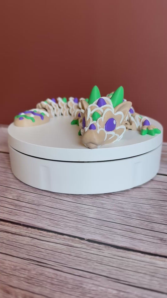 Articulated Easter Cookie Dragon 3D Printed – Cute Spring Gift, Flexible Fidget Toy, Fantasy Creature, Unique Dragon Lover Accessory